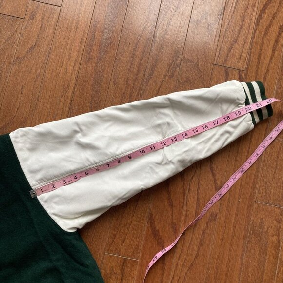 Levis Silver Tab Green and White Leather Varsity Bomber - Picture 13 of 13